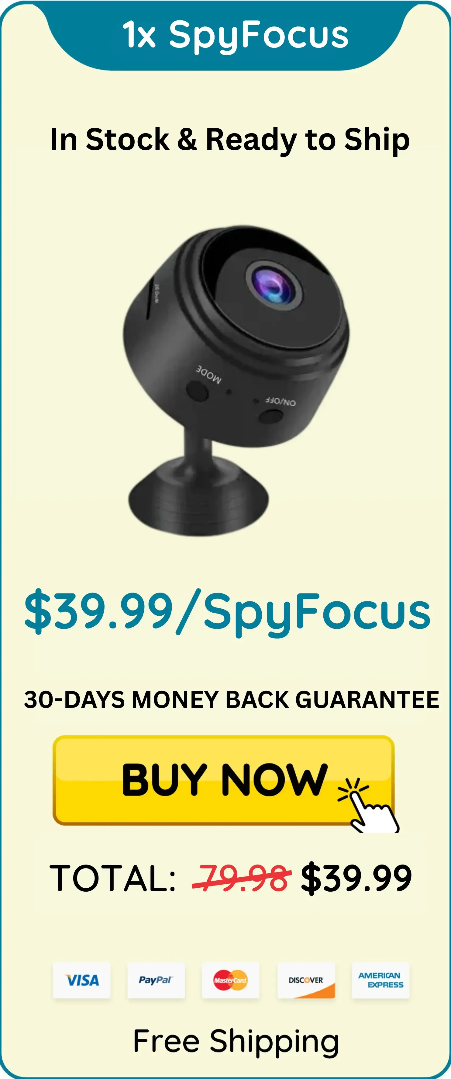 SpyFocus Mini Wifi Camera offer price 